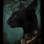 "Bastet", Tuval üzerine karışık teknik, 40x50cm,2026