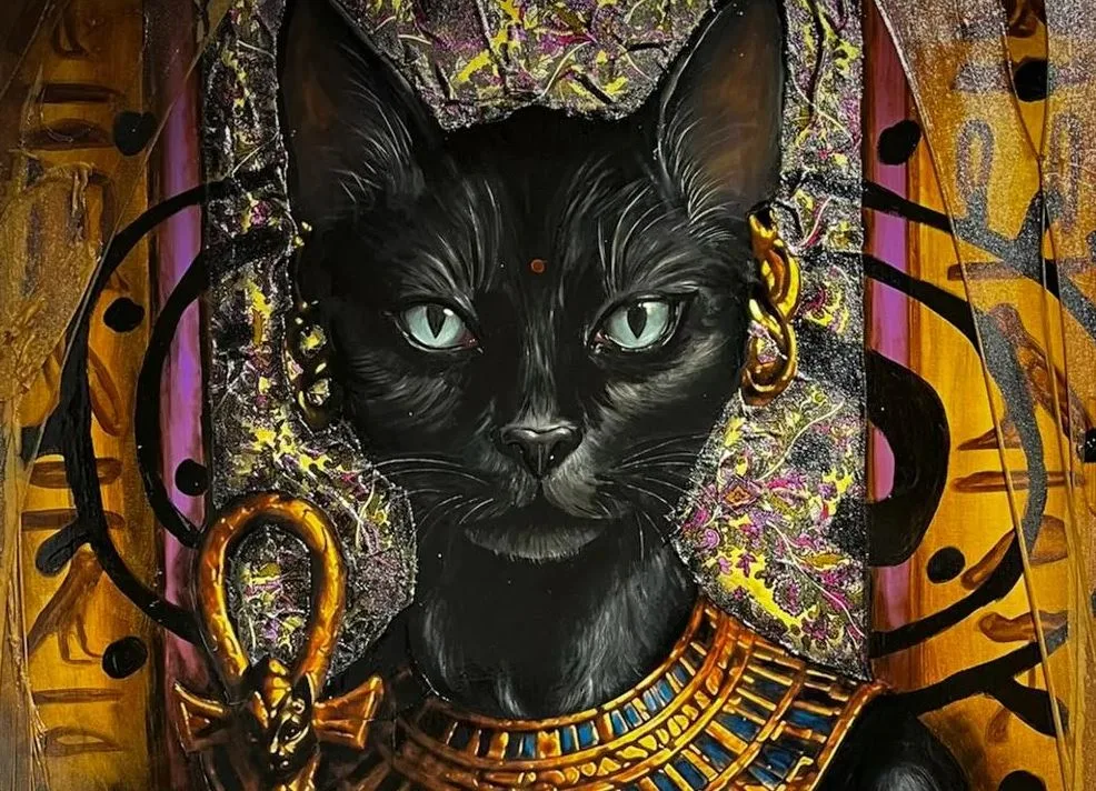 “Bastet” , Tuval üzerine karışık teknik, 80x100 cm, 2026