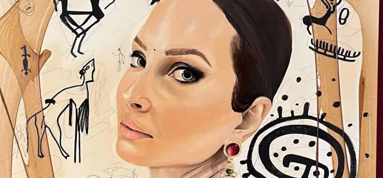 “Elif” , Tuval üzerine karışık teknik, 100x100cm