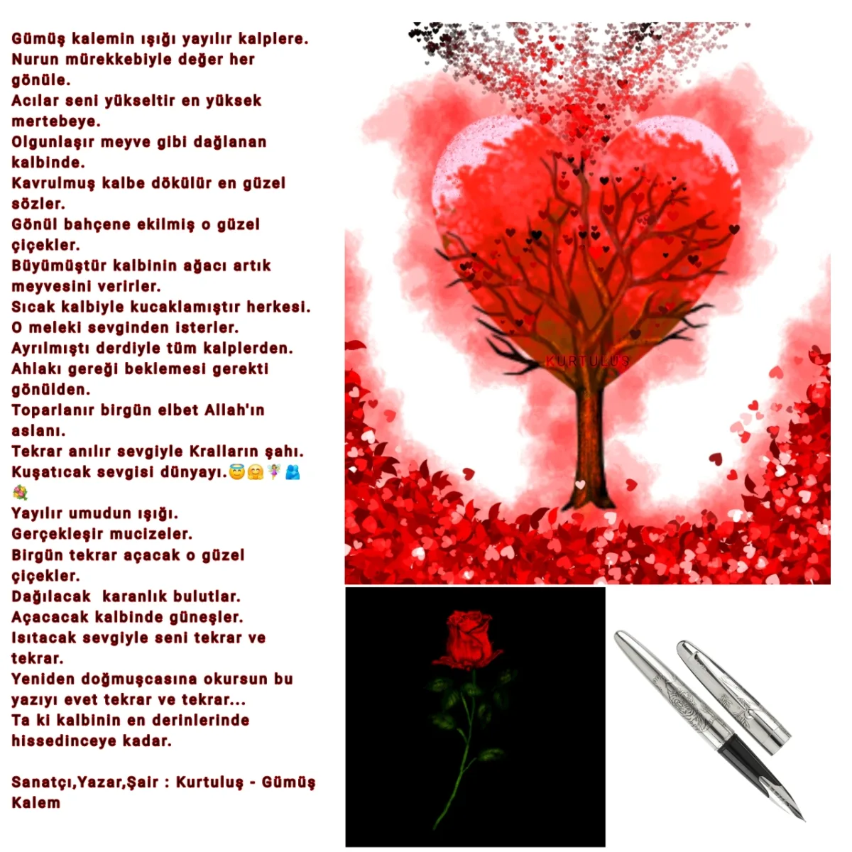 Gümüş kalemin ışığı yayılır kalplere
