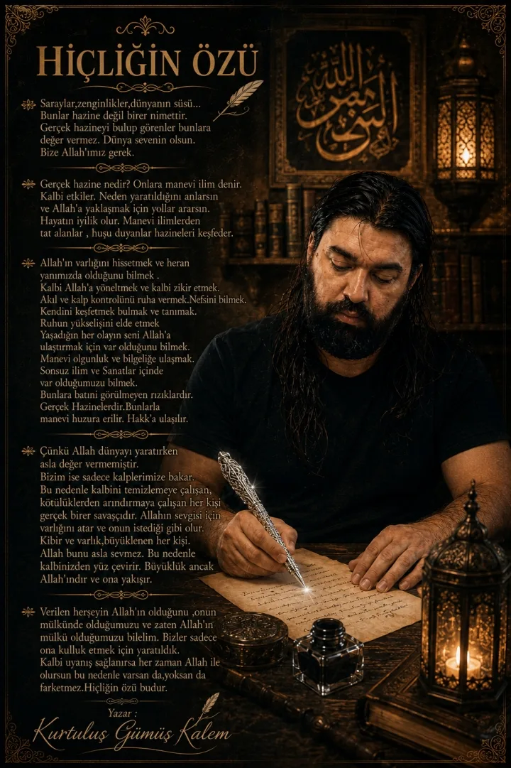 HİÇLİĞİN ÖZÜ - YAZAR : KURTULUŞ GÜMÜŞ KALEM
