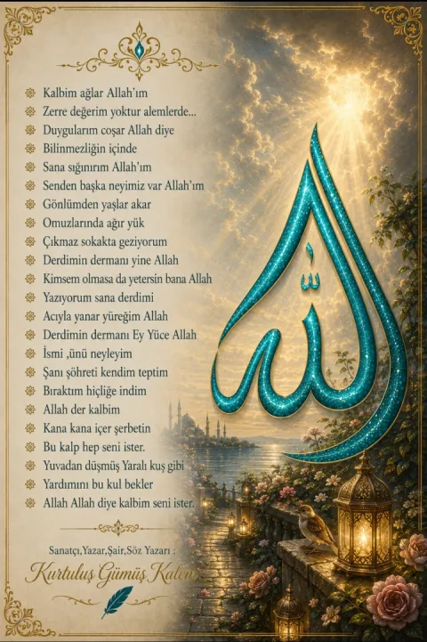 Kalbim ağlar Allah'ım - KURTULUŞ GÜMÜŞ KALEM görseli