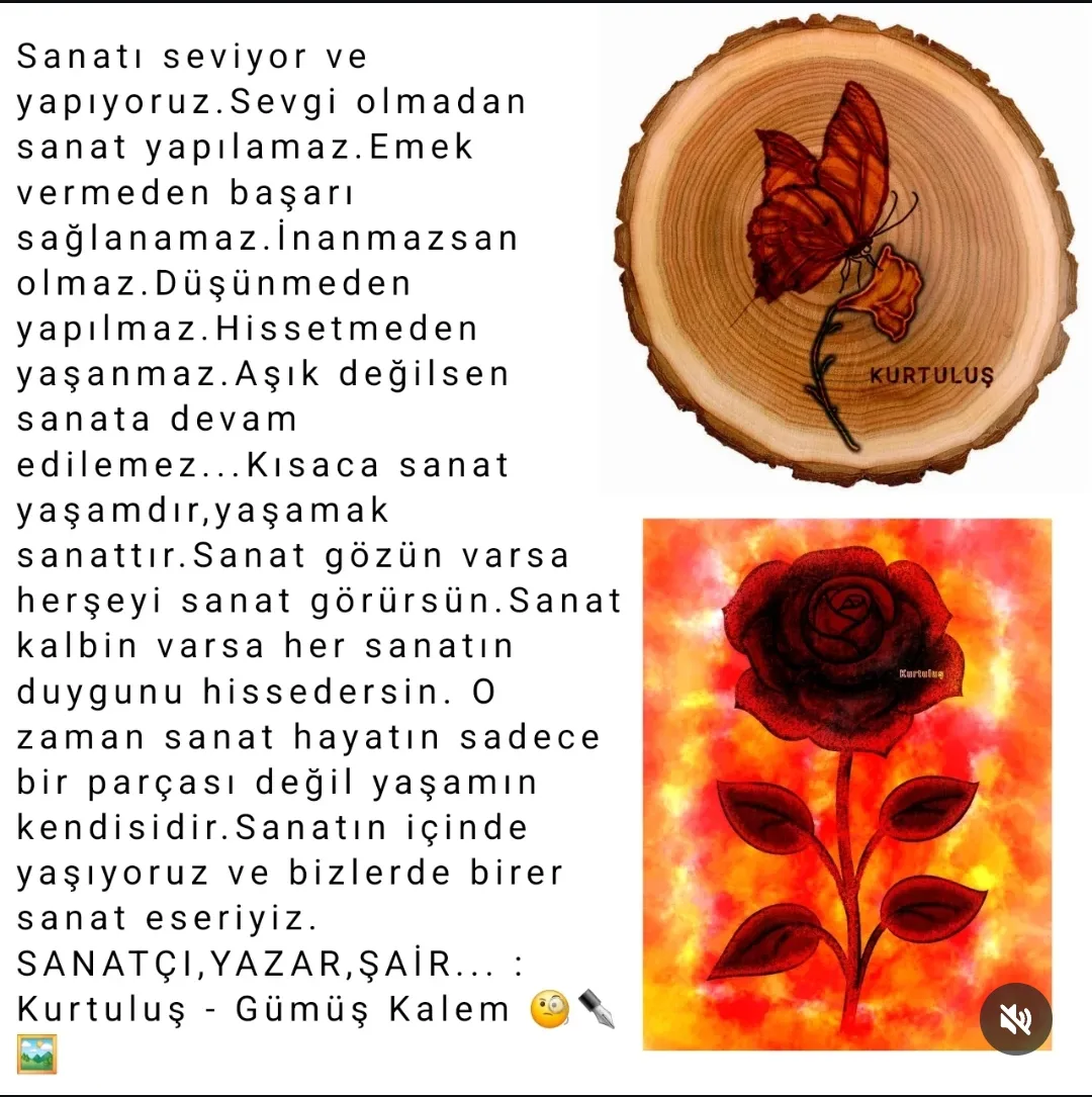 Sanatı seviyor ve yapıyoruz.Sevgi olmadan sanat yapılamaz.