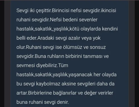 Sevgi İki çeşittir.Birincisi Nefsi Sevgidir görseli
